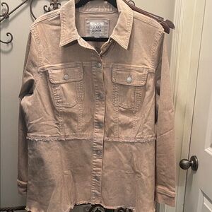 LOGO Denim Women's Tan Jacket- LARGE -NWOT